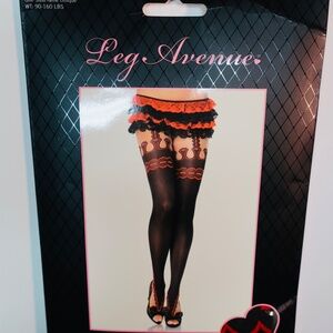New Leg Avenue 1920 Style Red and Black Showgirl Stockings